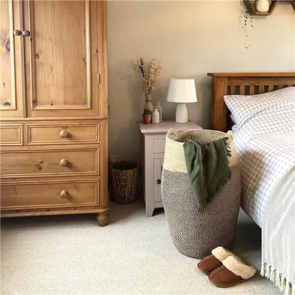 Goodpick Tall Laundry Hamper | Woven Jute Rope Dirty Clothes Hamper Modern - Picture 3 of 16